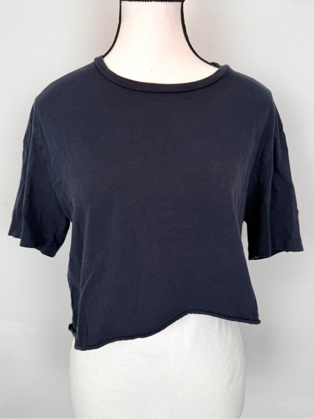 NEED Size Small Navy Blue Cropped Boxy Short Sleeve T-Shirt